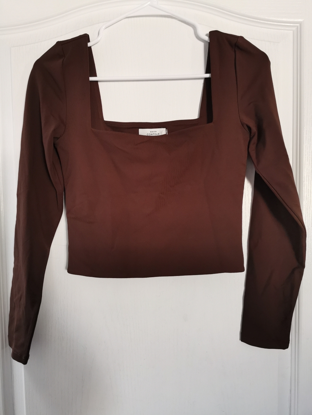 Aritzia Babaton Contour squareneck longsleeve size M, chocolate. - Picture 7 of 12